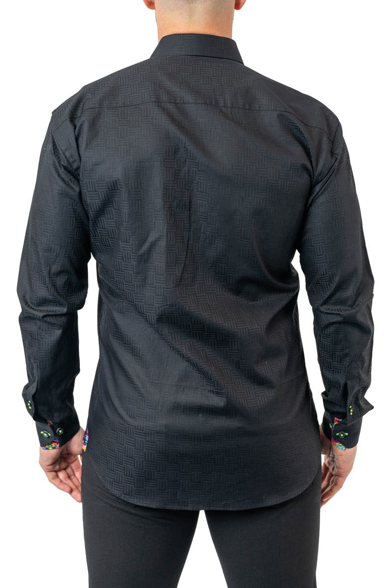 Fibonacci Lego 09 Contemporary Fit Button-Up Shirt, Alternate, color, BLACK