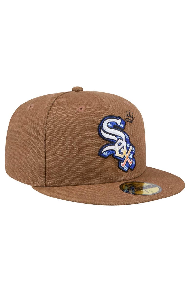 New Era Men's New Era Brown Chicago White Sox Logo Scribble 59FIFTY Fitted Hat, Alternate, color,