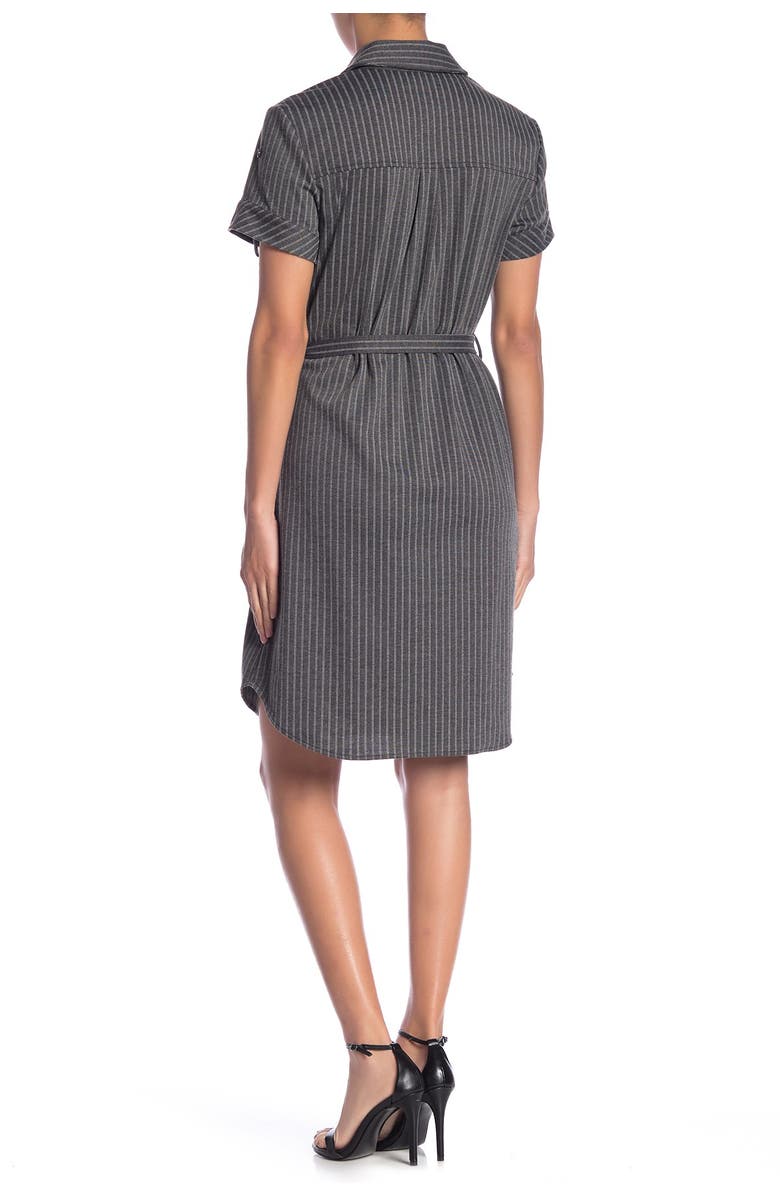 Nanette Lepore Striped Short Sleeve Shirt Dress, Alternate, color, 