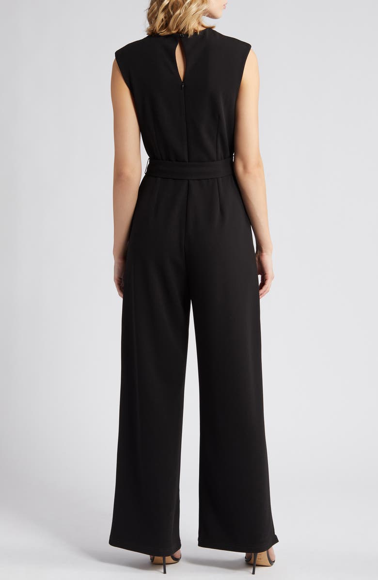 Tahari ASL Twist Neck Sleeveless Jumpsuit, Alternate, color, 