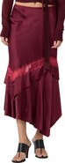Diane von Furstenberg Sylvie Lace Trim Handkerchief Hem Satin Skirt