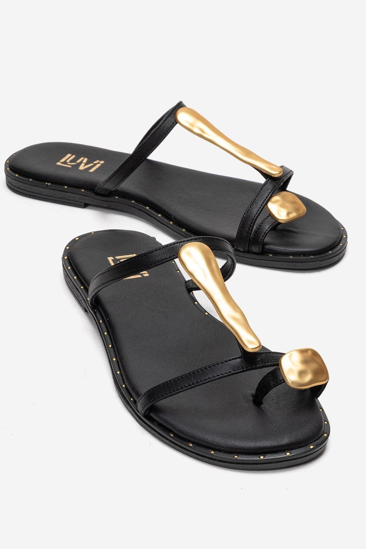 Forever & Always Shoes Tessa Leather Thong Sandal, Main, color, Black