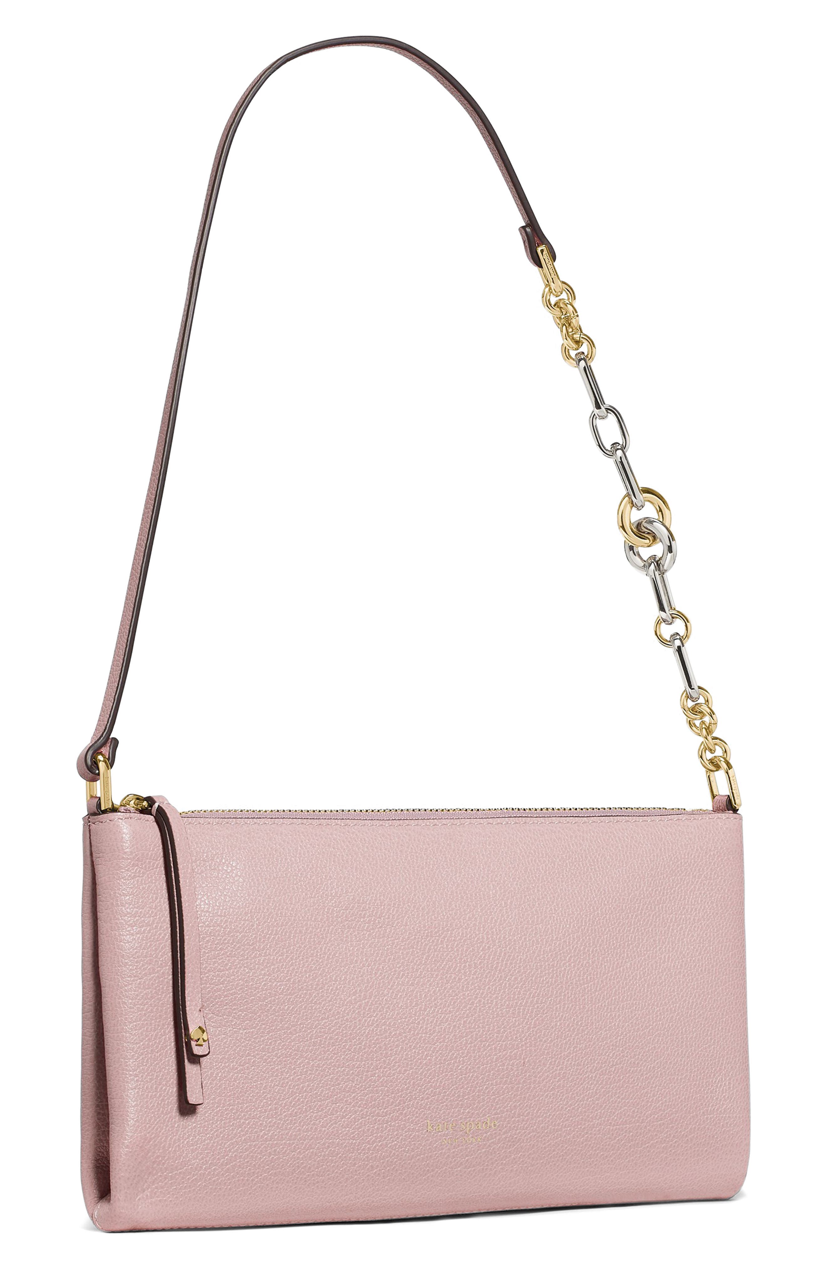 Fling Goat Embossed Leather Pouch, Alternate, color, SMOKEY PETAL