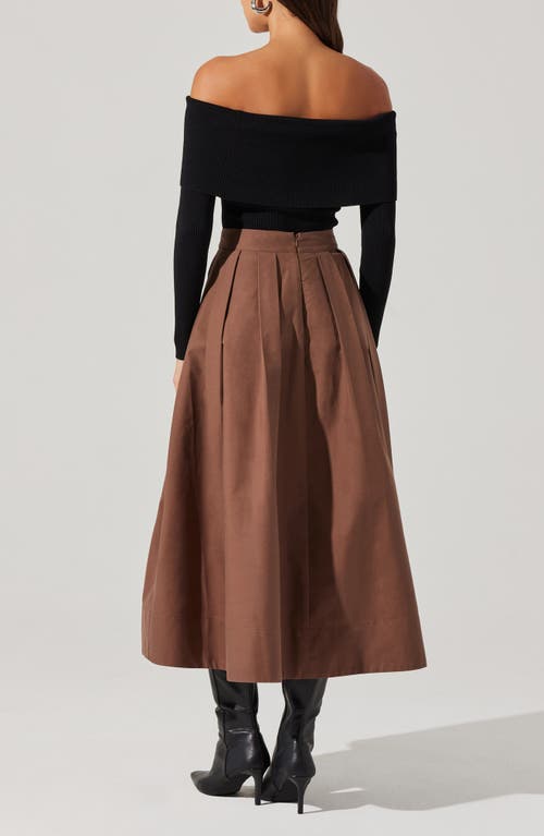 Astr The Label Foldover Off The Shoulder Rib Sweater In Black