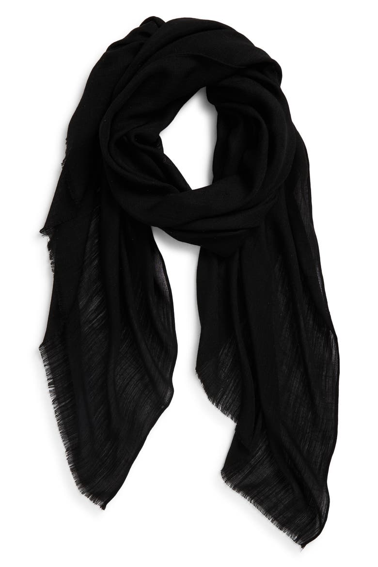 Lighweight Sequin Fringe Scarf, Alternate, color, BLACK