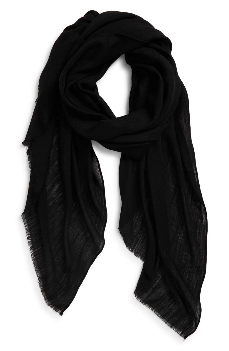 Treasure & Bond Lighweight Sequin Fringe Scarf, Alternate, color, Black
