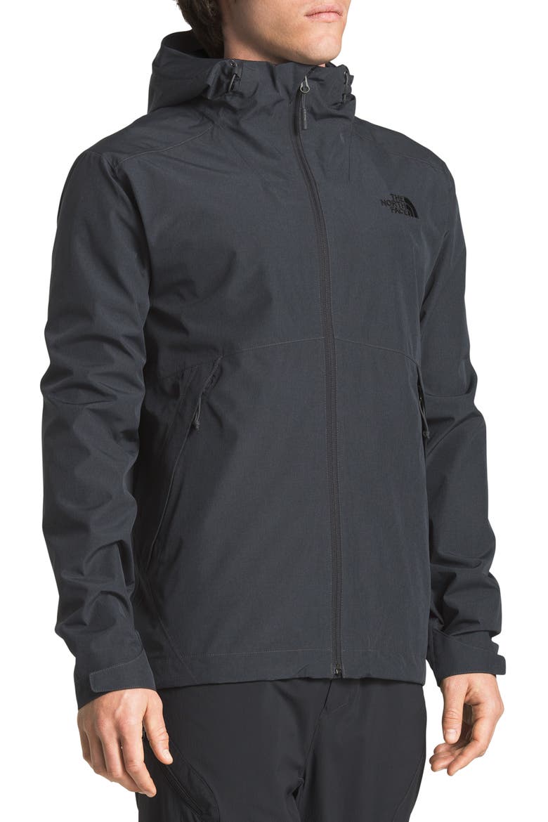 Millerton Hooded Waterproof Jacket, Main, color, ASPHALT GREY TWEED