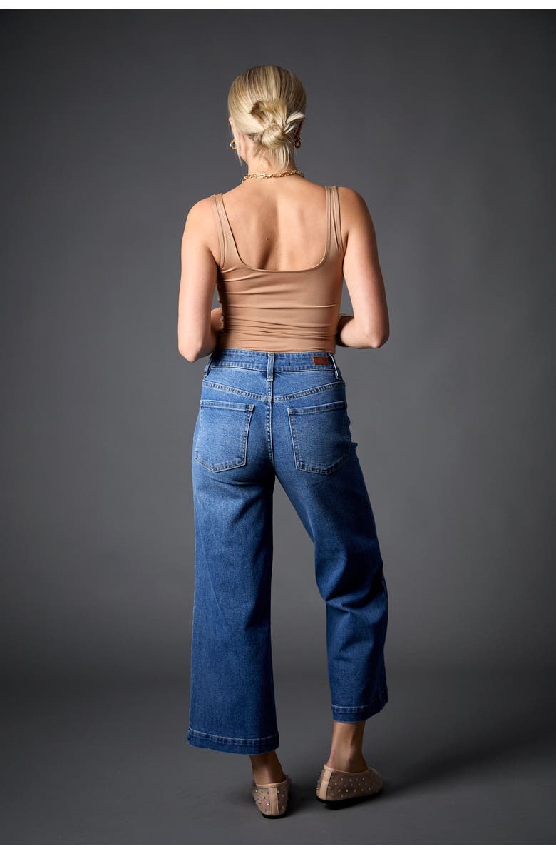 BLUE REVIVAL Patch Pocket Mid Rise Recycled Wide Leg Crop Jean, Alternate, color, 