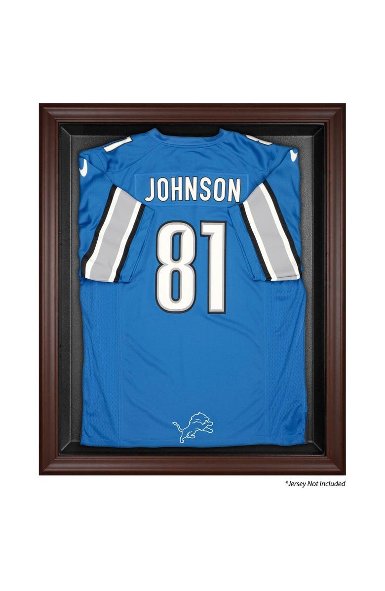 FANATICS AUTHENTIC Detroit Lions Brown Framed Logo Jersey Display Case, Main, color,