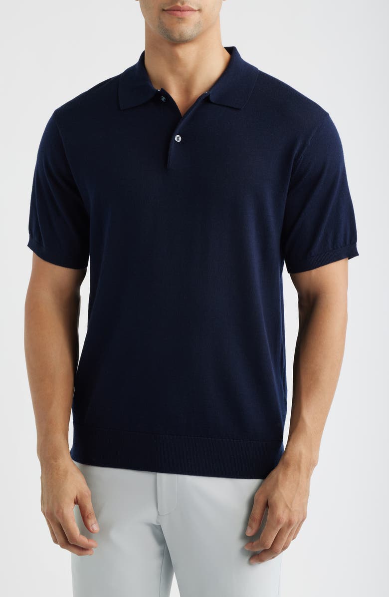 Greyson Saratoga Merino Wool Polo, Main, color, Maltese Blue