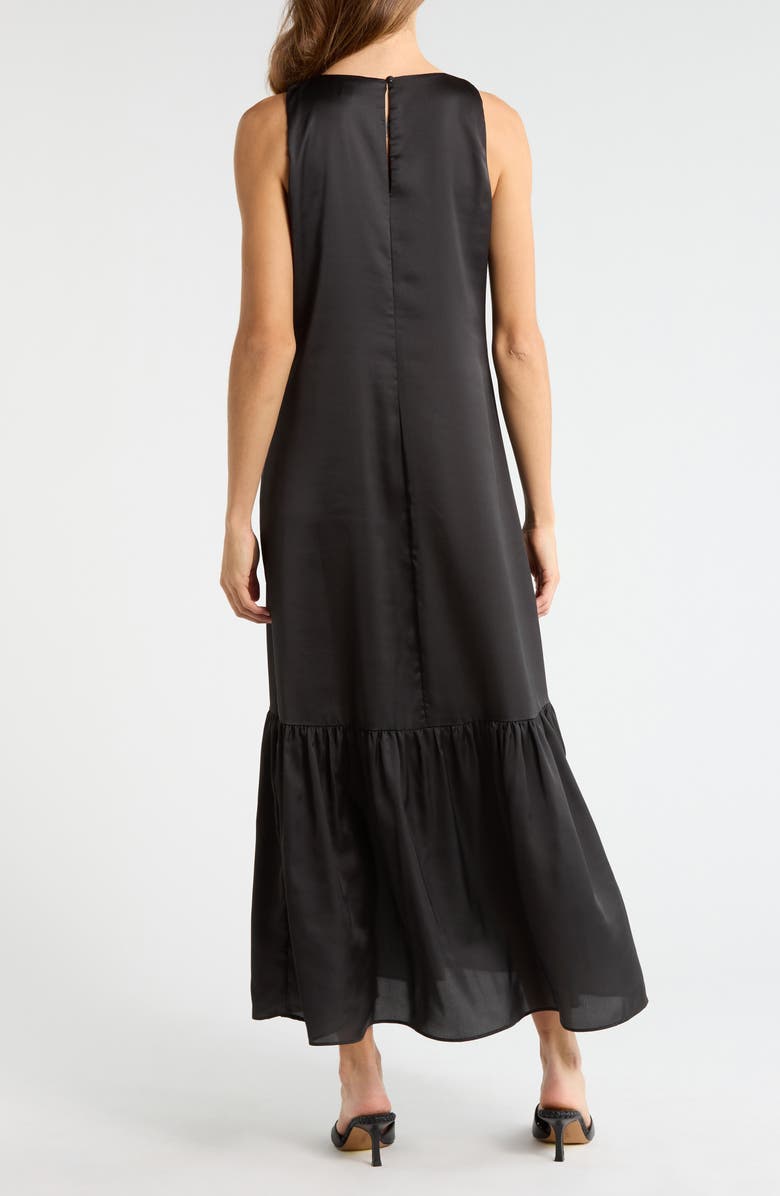 Vince Camuto Drop Waist Floral Maxi Dress, Alternate, color, Arctic Wolf