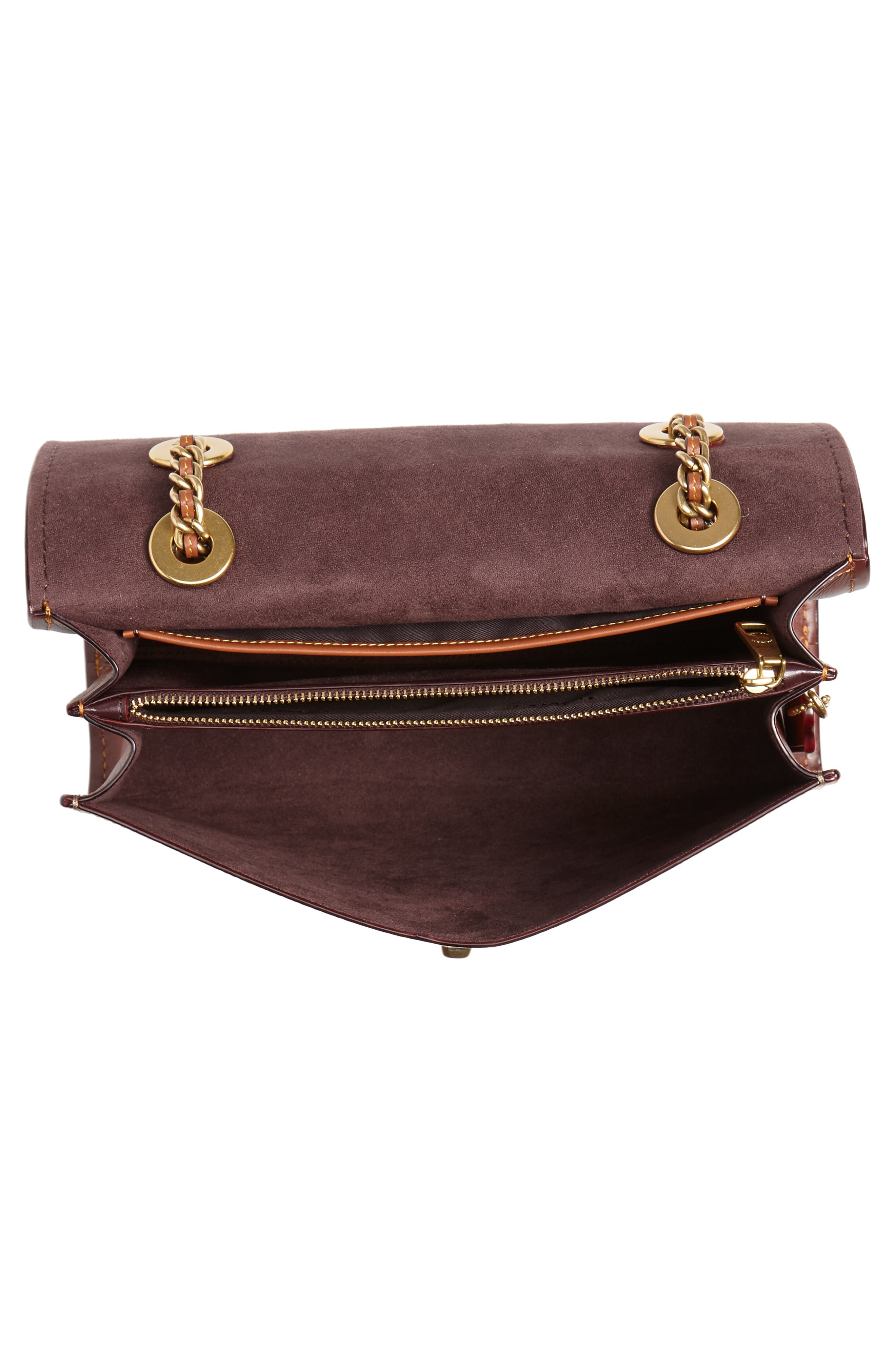 Parker Leather & Canvas Shoulder Bag, Alternate, color, RUST