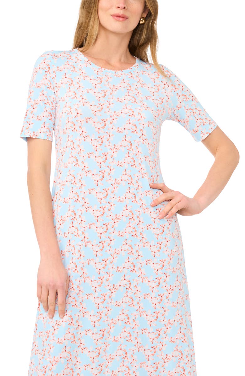 Vince Camuto Floral Print Maxi Dress, Alternate, color, Dew Blue