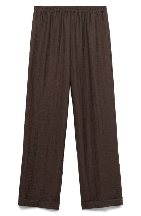 Elastic Waist Lyocell Blend Pants