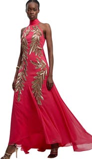 Karen Millen Halter Neck Embellished Maxi Dress