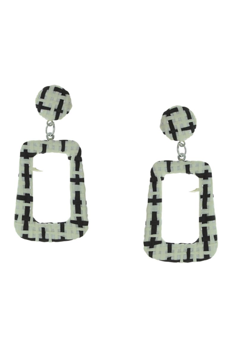 Ember Black and White Drop Earrings, Main, color, SILVER