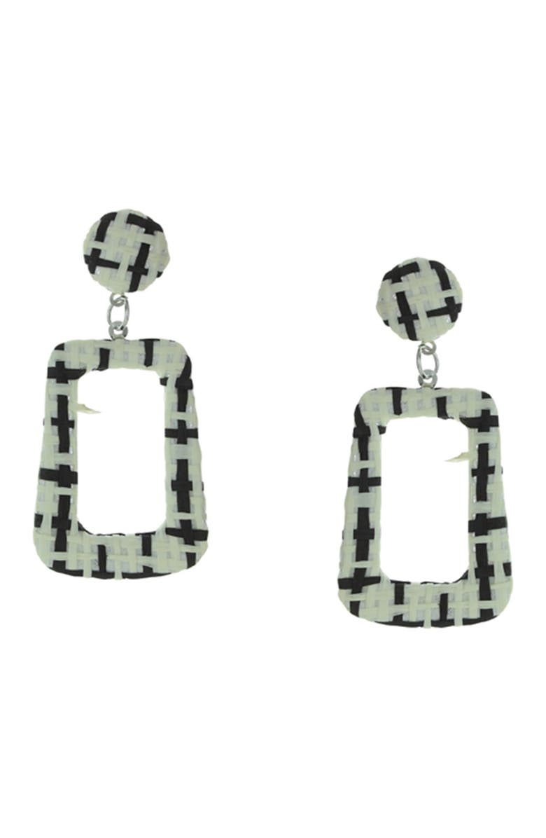 OLIVIA WELLES Ember Black and White Drop Earrings, Main, color, Silver/ White
