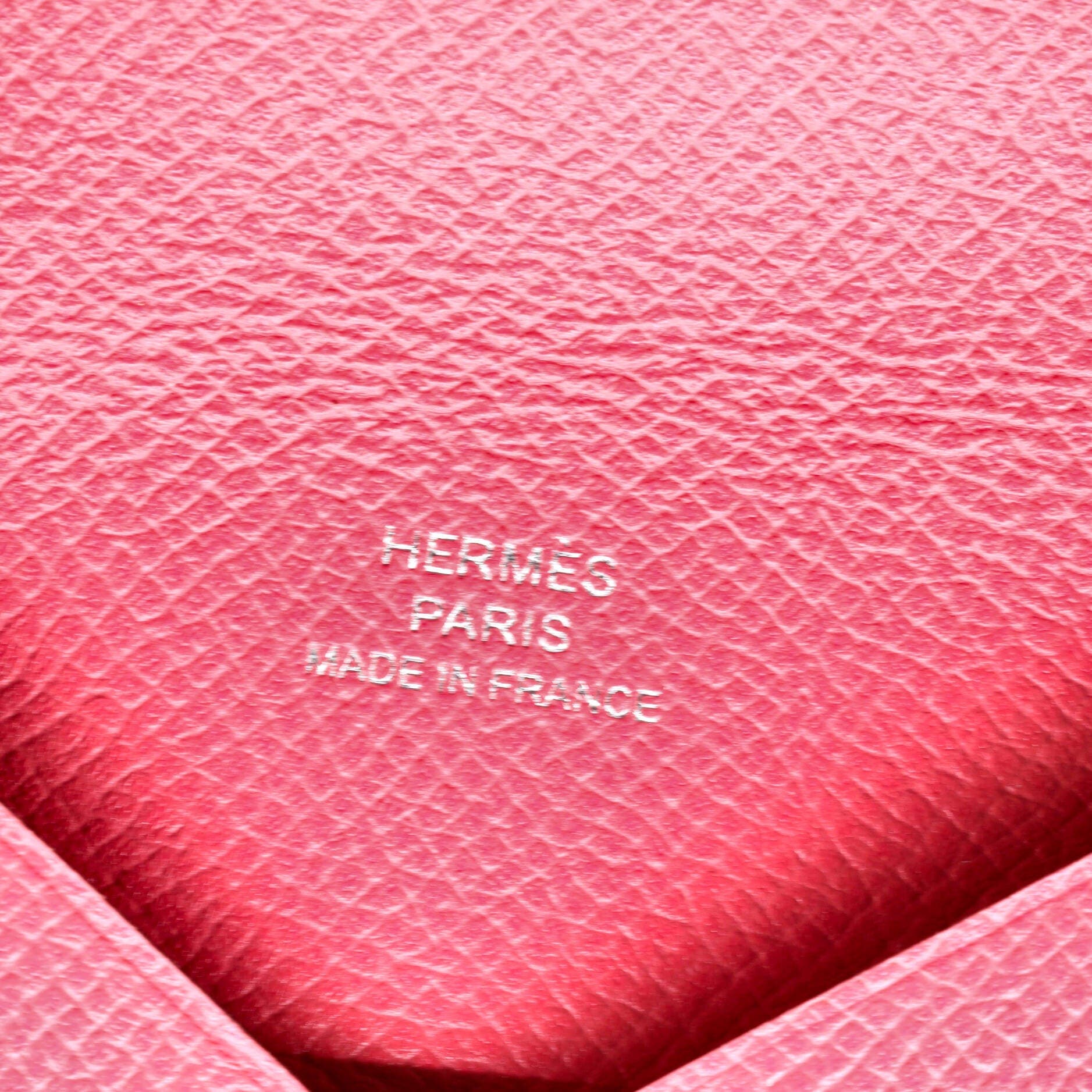 Pre-Owned Hermes Calvi Duo Card Holder Epsom, Alternate, color, Rose Lipstick