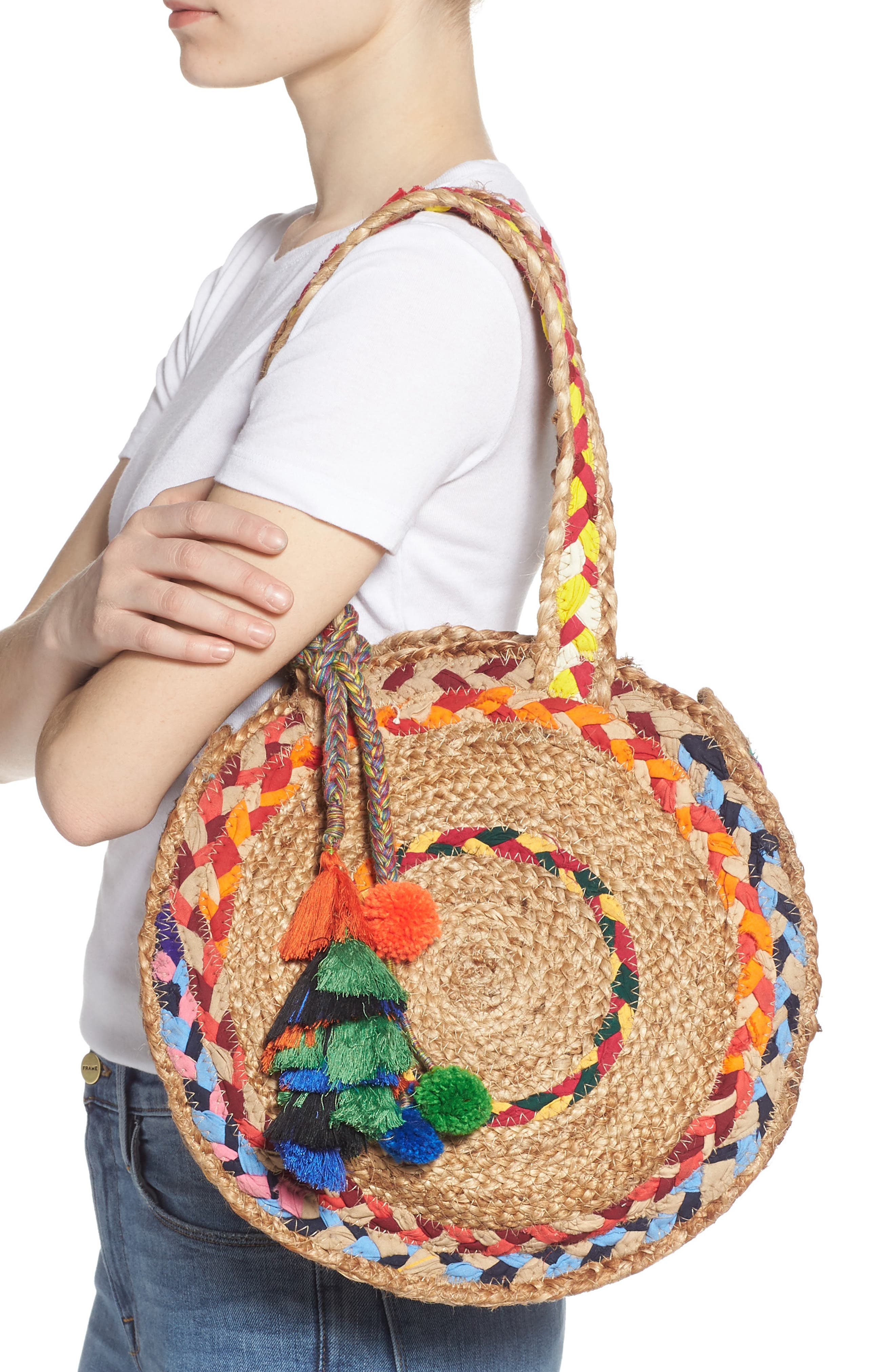 Steve Madden Balzie Woven Circle Tote, Alternate, color, 