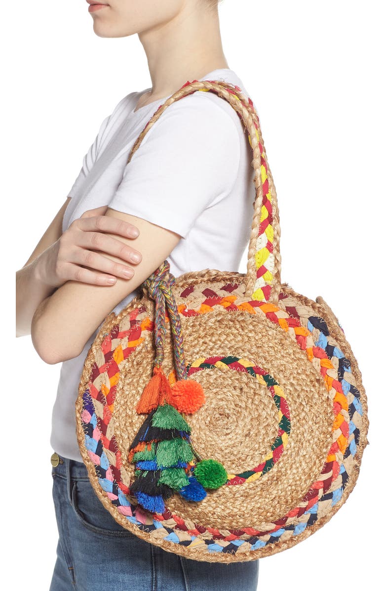 Steve Madden Balzie Woven Circle Tote, Alternate, color,