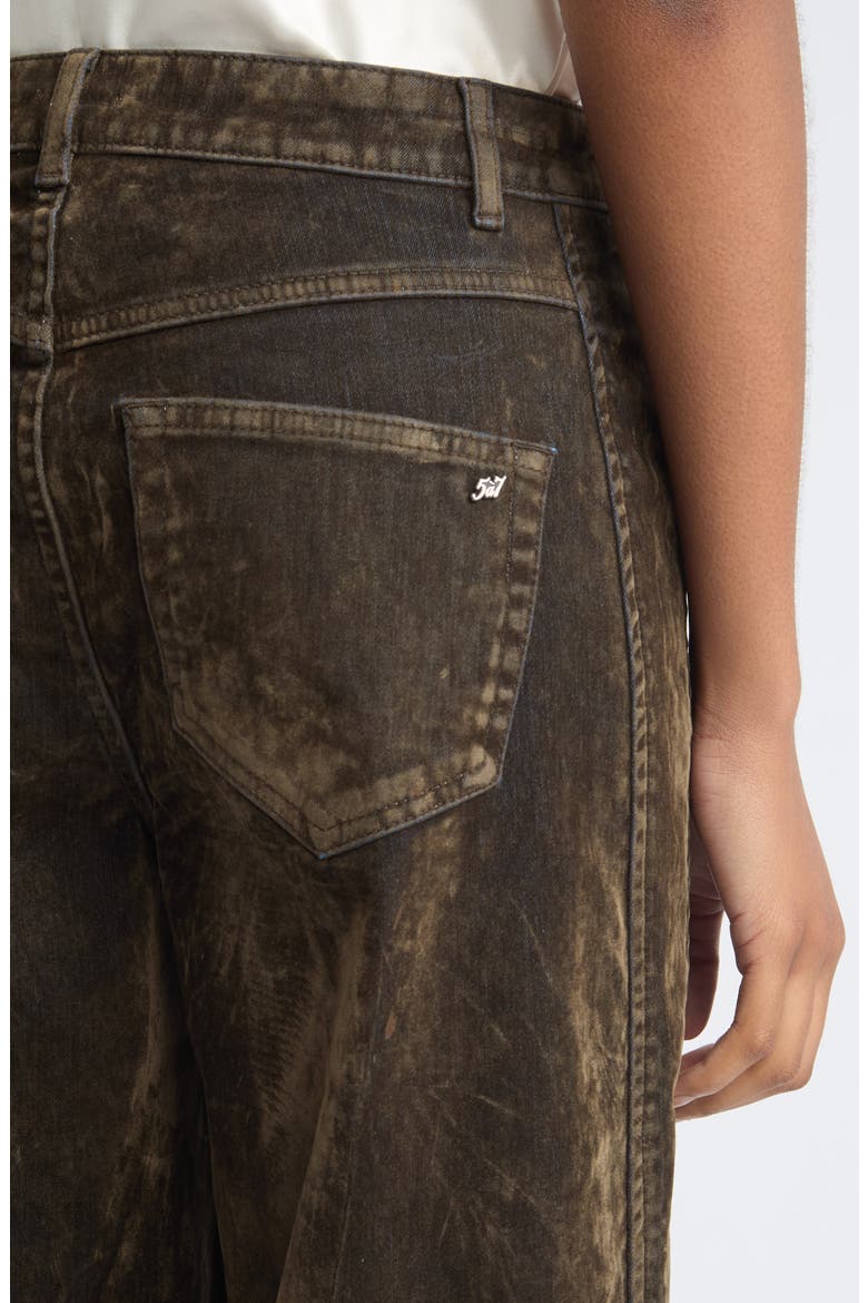 Betsy Flocked Bootcut Jeans, Alternate, color, DARK OLIVE