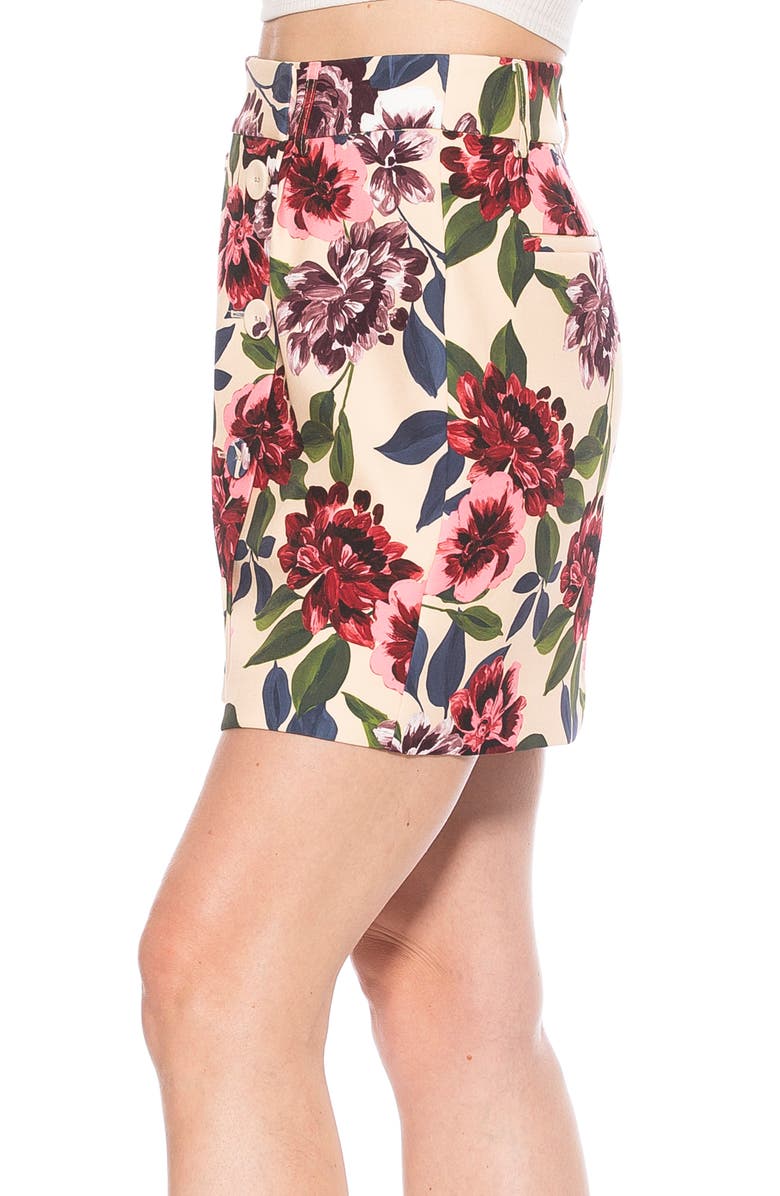Alexia Admor Cyrus Double Breasted Miniskirt, Alternate, color, Beige Floral