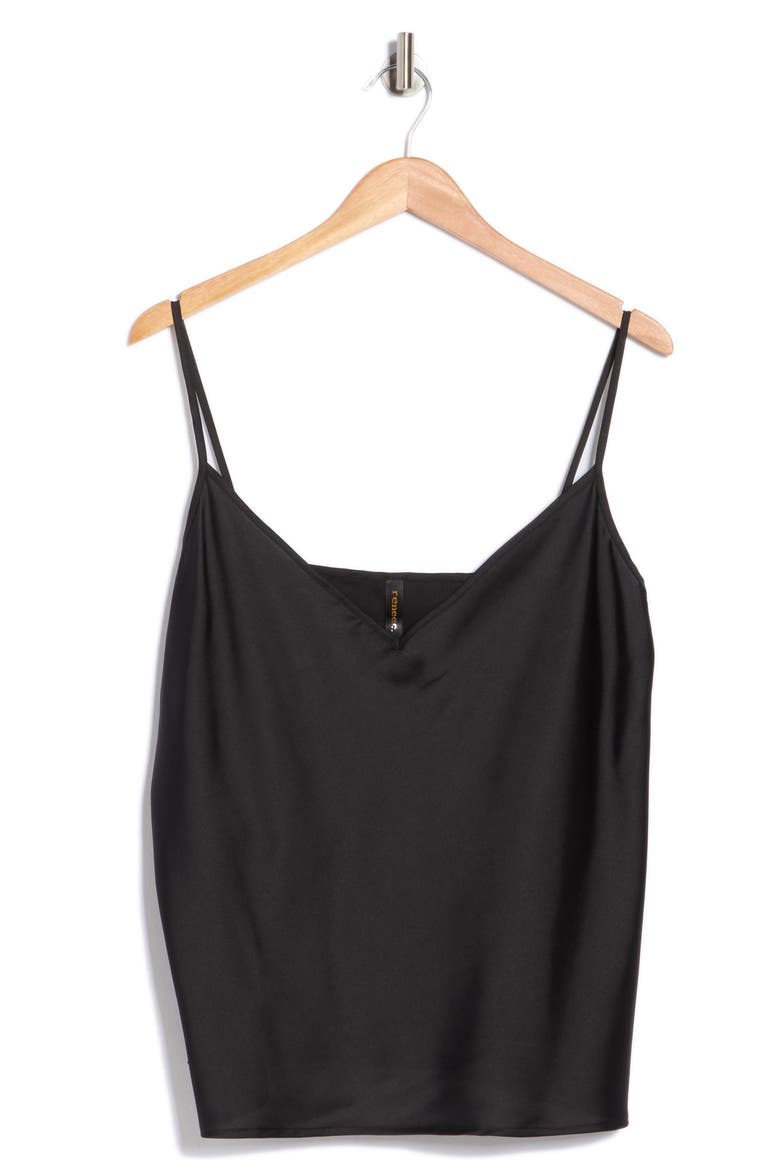 Satin V-Neck Camisole, Alternate, color, BLACK