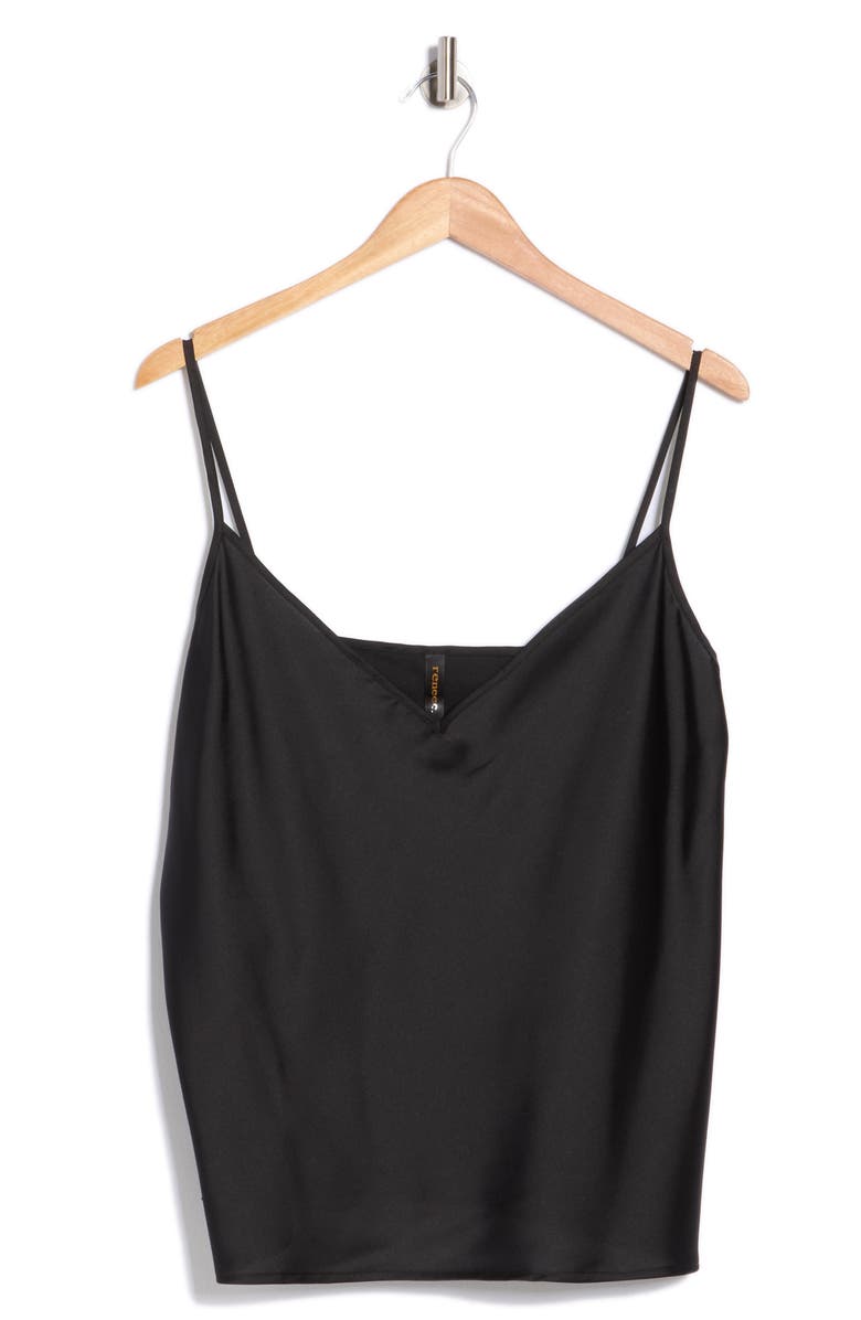 Renee C Satin V-Neck Camisole, Alternate, color, Black