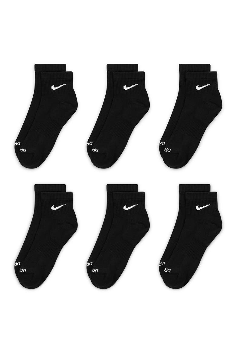 Dri-FIT 6-Pack Everyday Plus Cushioned Low Socks, Main, color, BLACK/ WHITE