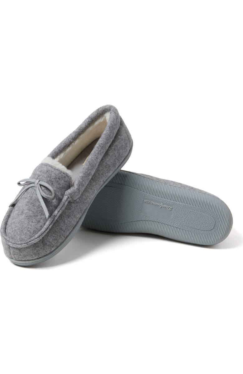 DEARFOAMS Hayes Soft Knit Moccasin Slipper, Alternate, color, Light Heather Grey