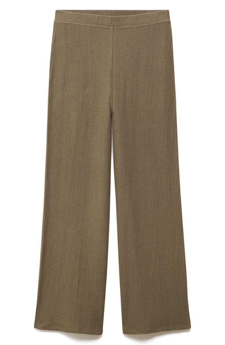MANGO Textured Wide Leg Pull-On Pants, Main, color, 