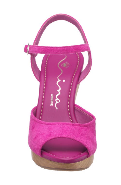 Nina Rock Sandal In Pink Ruby