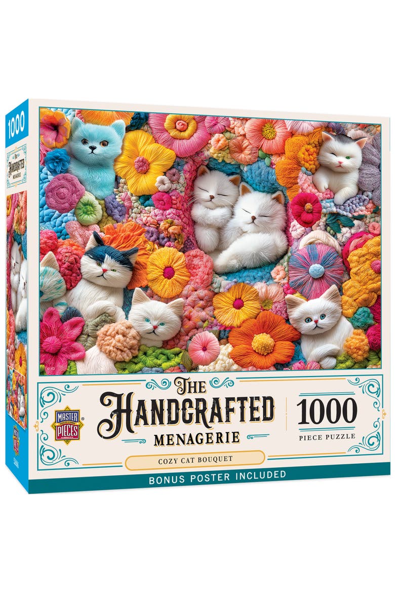 Cozy Cat Bouquet 1000 Piece Puzzle, Main, color, Multicolor