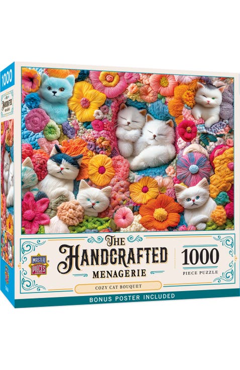 Cozy Cat Bouquet 1000 Piece Puzzle