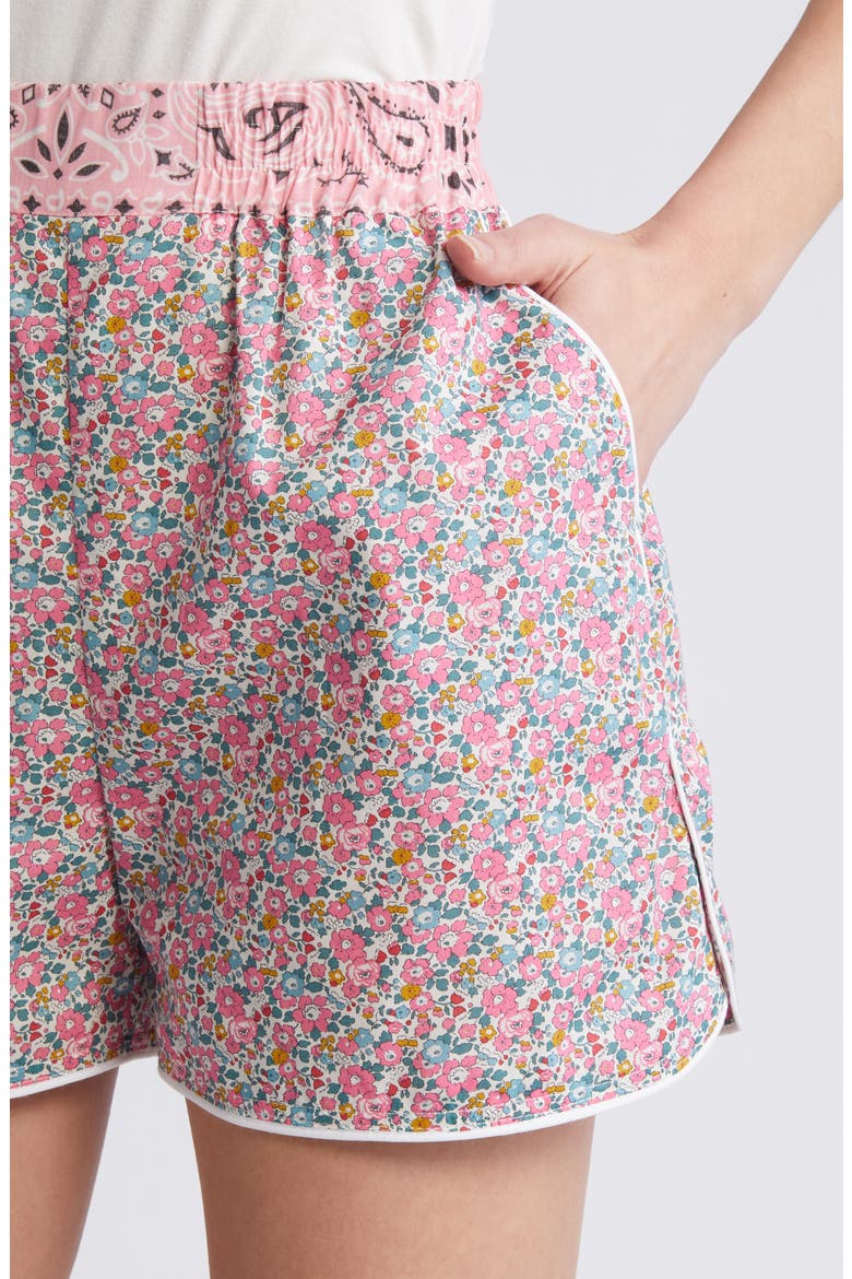 x Liberty London Floral & Bandana Print Shorts (Nordstrom Exclusive), Alternate, color, MINT / PALE PINK