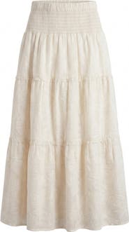 Cartolina Kylie Smocked Jacquard Midi Skirt