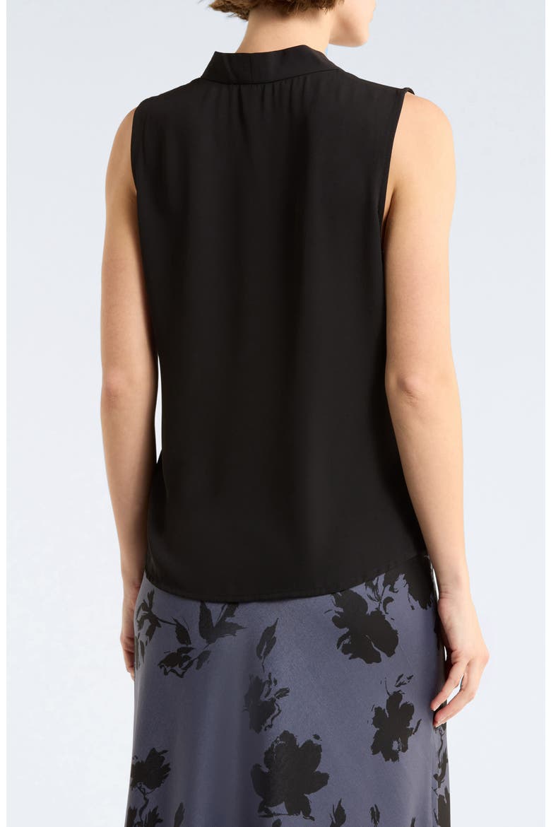V-Neck Sleeveless Woven Shell Top, Alternate, color, BLACK