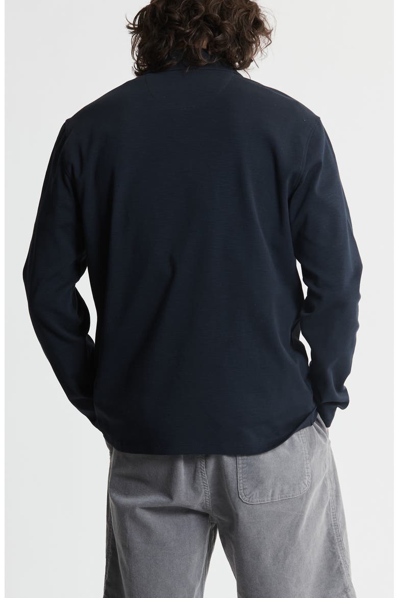 Stretch Slub Cotton Quarter Zip Pullover, Alternate, color, NAVY