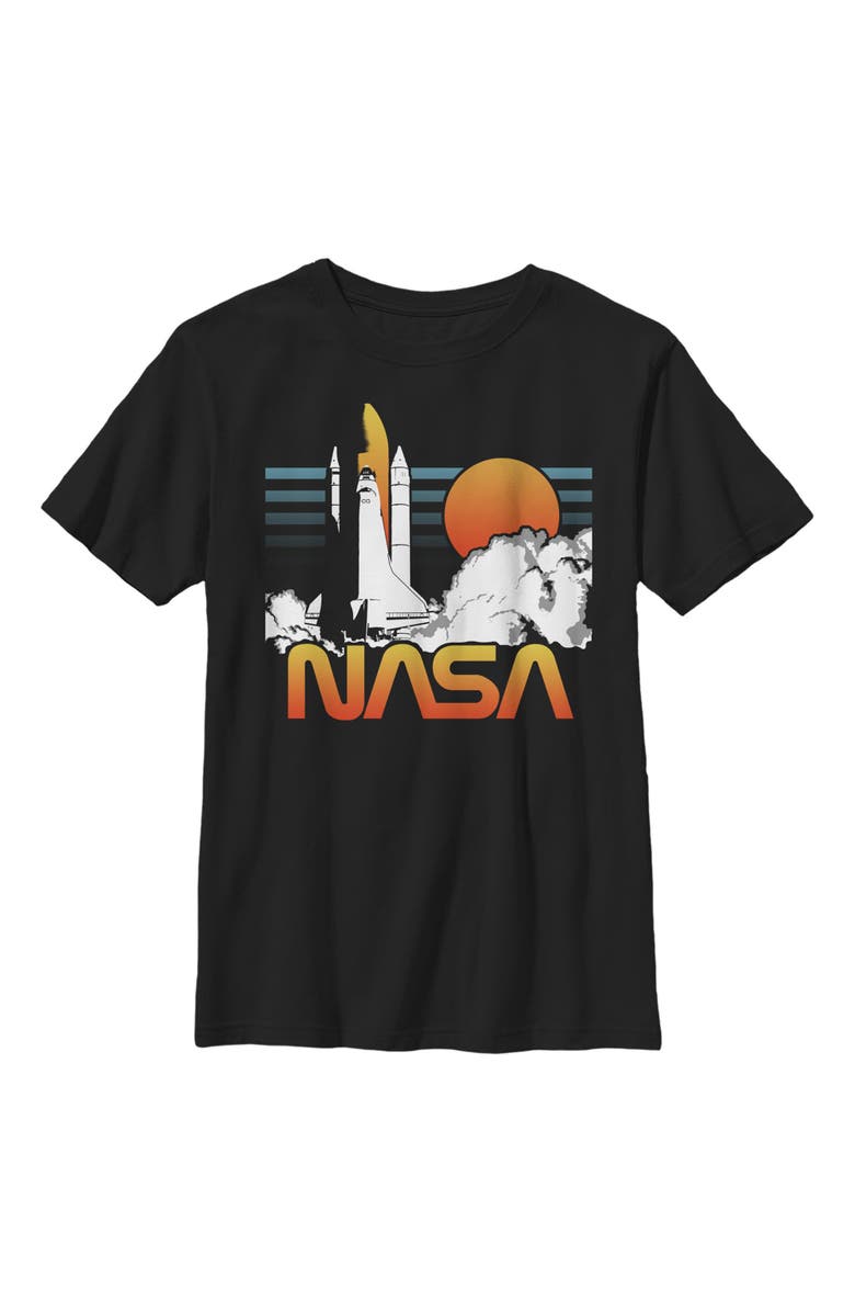 NASA Boy's NASA Launching Logo Graphic T-Shirt, Main, color, Black