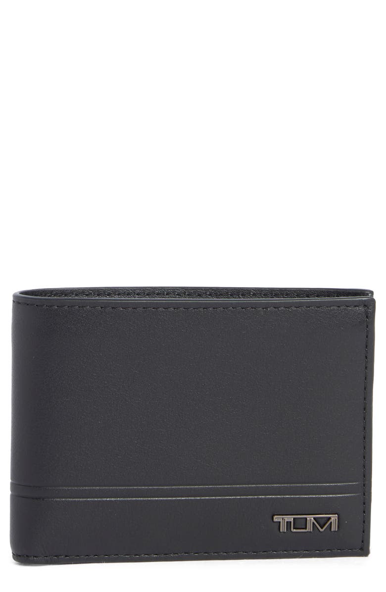 TUMI Double Bifold Wallet, Main, color, Black