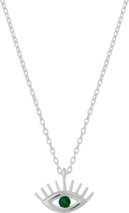 Spero London Emerald Eye Evil Eye Sterling Silver Necklace