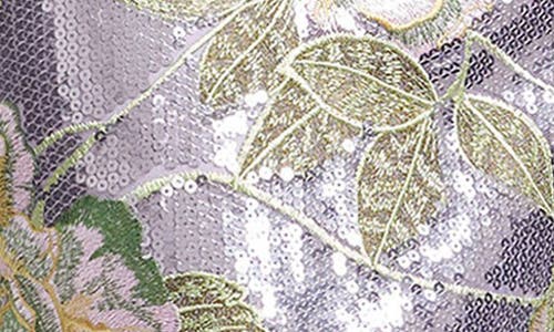 DRESS THE POPULATION DRESS THE POPULATION GOLDIE EMBROIDERED FLOWER & SEQUIN COLUMN GOWN