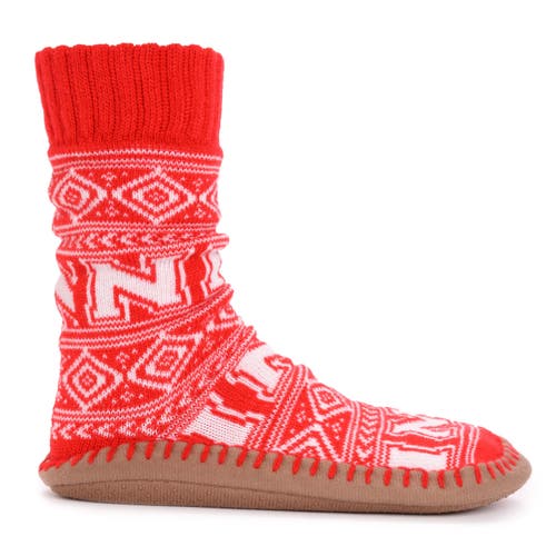 Muk Luks Gameday Slipper Socks In Red