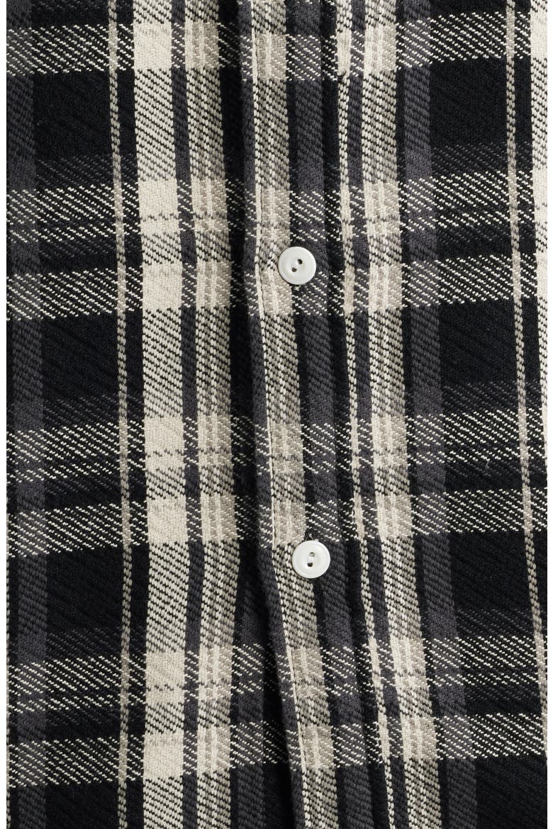 Plaid Cotton Button-Up Work Shirt, Alternate, color, BLACK PLAID