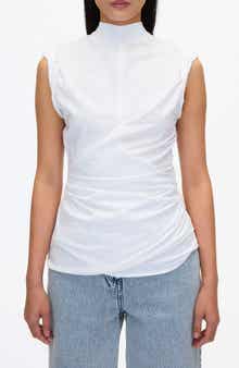 Draped Mock Neck Tank