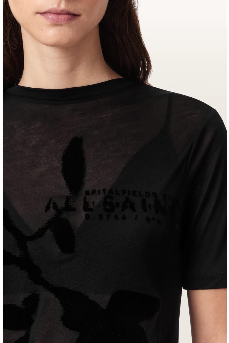 Athea Sheer Graphic Tee, Alternate, color, BLACK