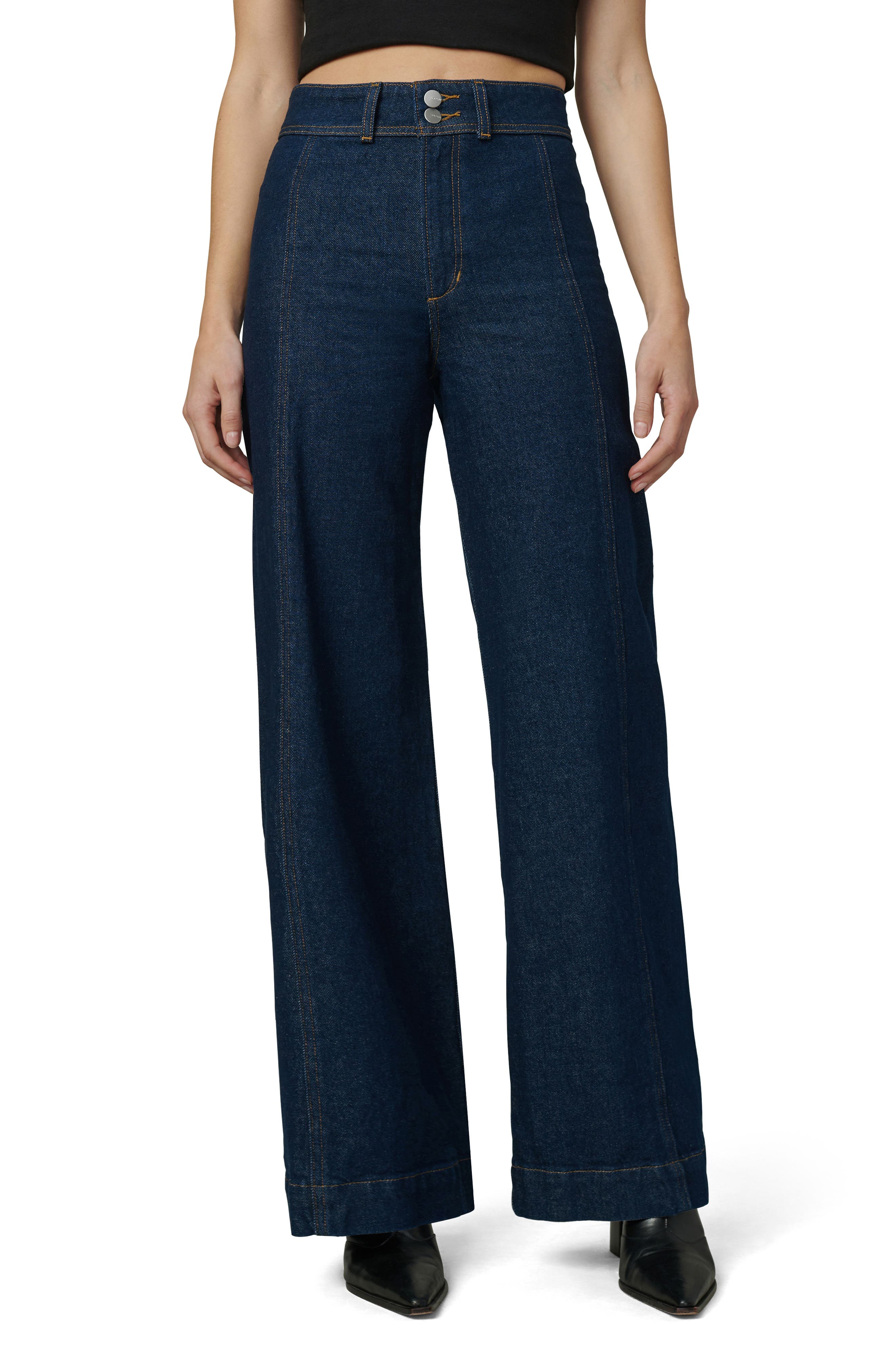 Joe's Seamed Wide Leg Denim Trouser Jeans