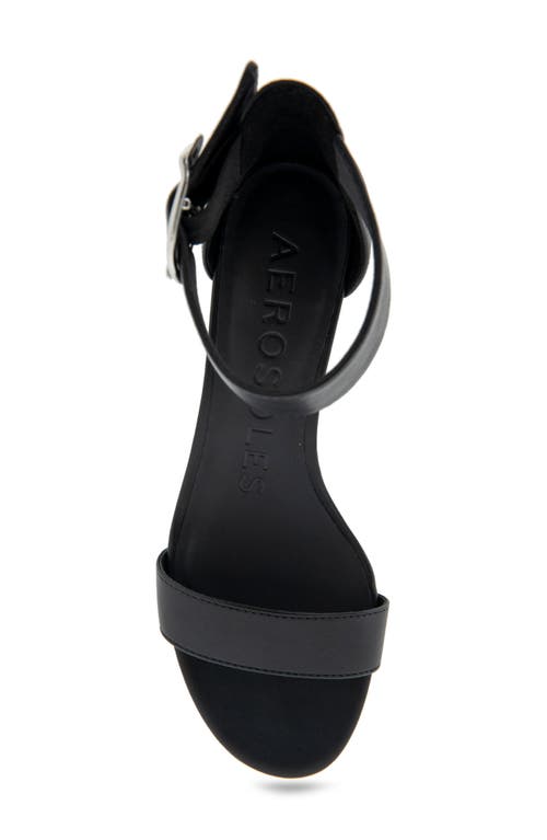 Shop Aerosoles Carew Sandal In Black Faux Leather