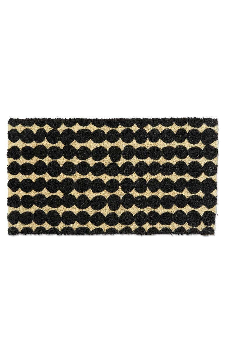 tag Dots Coir Door Mat Natural Everyday Black Easy to Clean, Main, color, Black