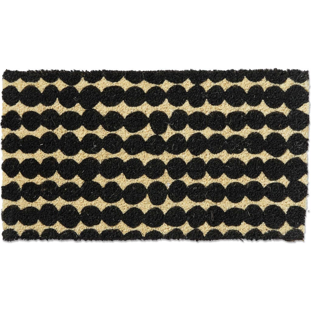 Tag Dots Coir Door Mat Natural Everyday Black Easy To Clean In Black